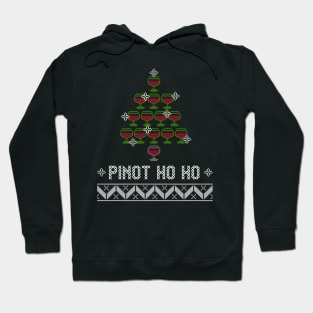 Wine Lover Ugly Christmas Pinot Wine Glass Festive Tree Hoodie